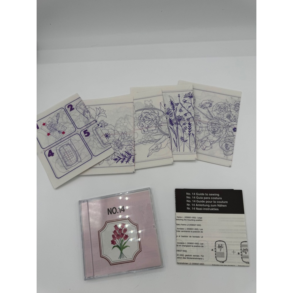 Brother Embroidery Design Memory Card No 14 Floral Collection with Templates
